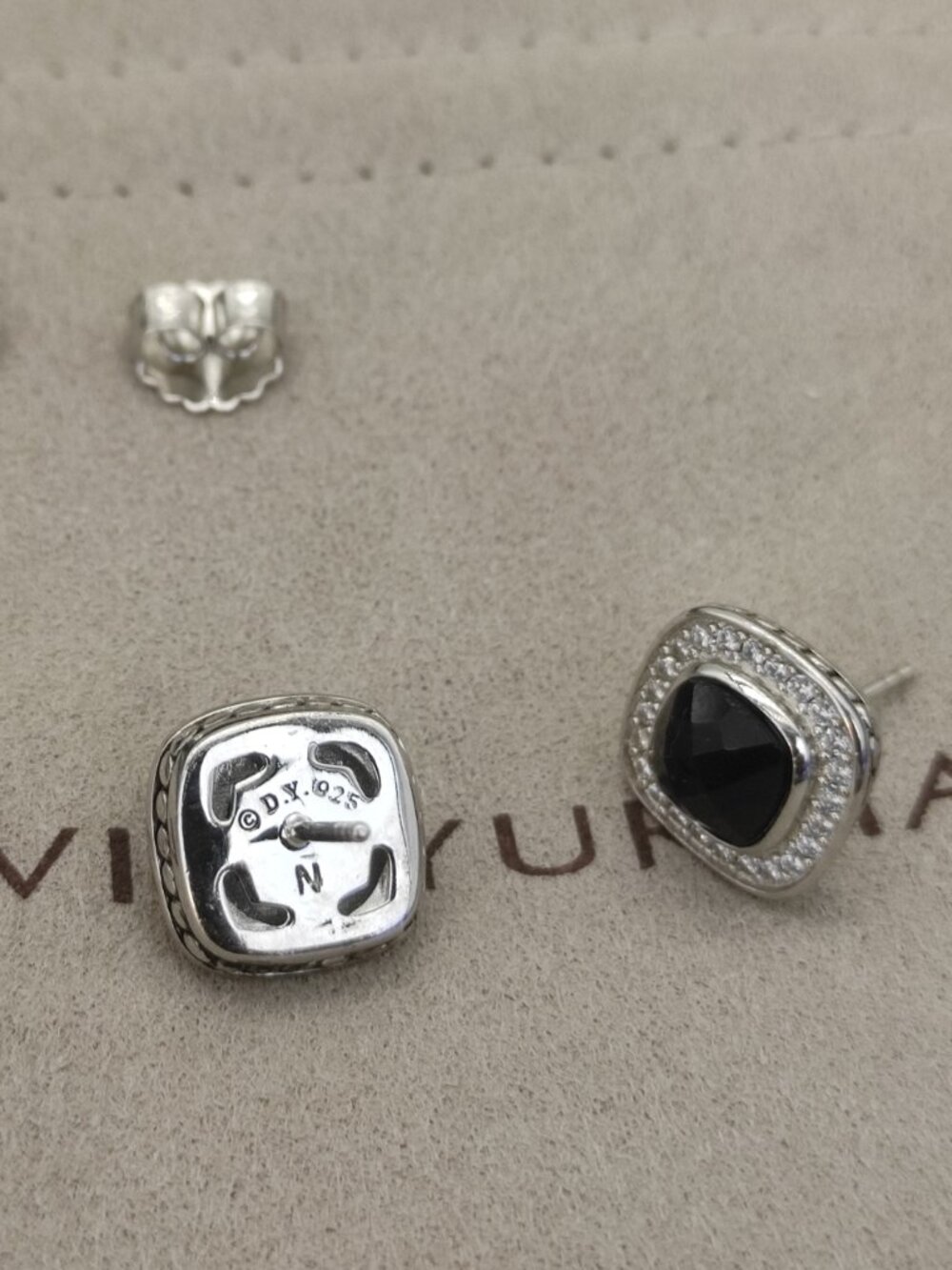 David Yurman 925 Silver Earrings with Original Pouch